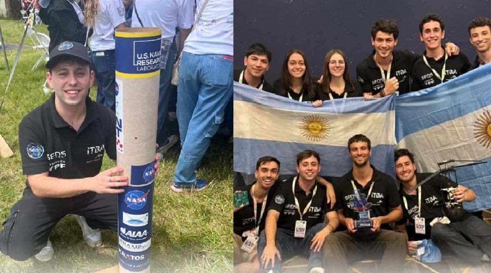 Agustín Martínez Haarth, natural de Mendoza, campeão do campeonato mundial de engenharia organizado pela NASA. Na foto, toda a equipe argentina da ITBA.