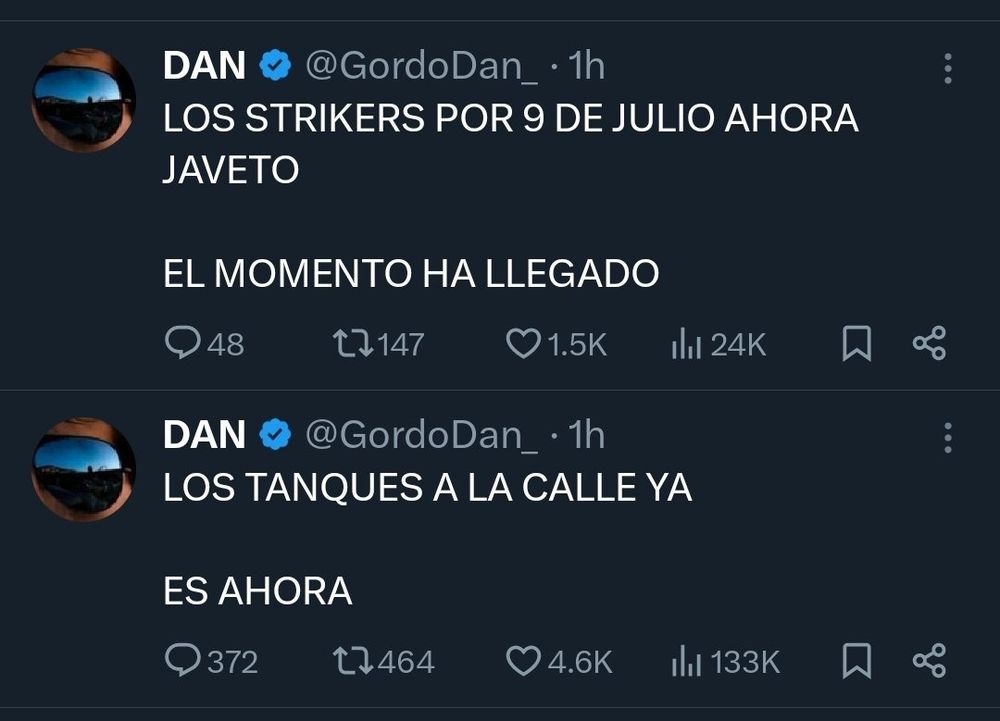 Las publicaciones de los tuiteros libertarios durante la sesión de la semana pasada.