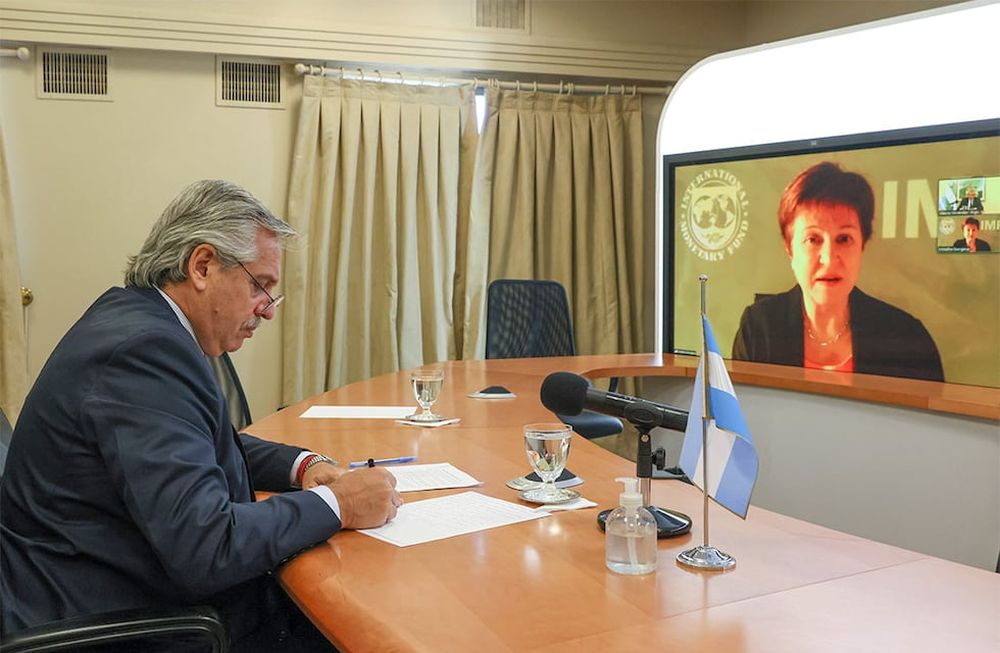 Alberto Fernández dialogó con la titular del FMI este martes. / archivo - Presidencia