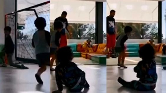 Lionel Messi no se cansa de dar asistencias... ahora a sus hijos