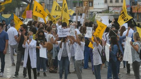 Protesta de Ampros. Ignacio Blanco / Los Andes