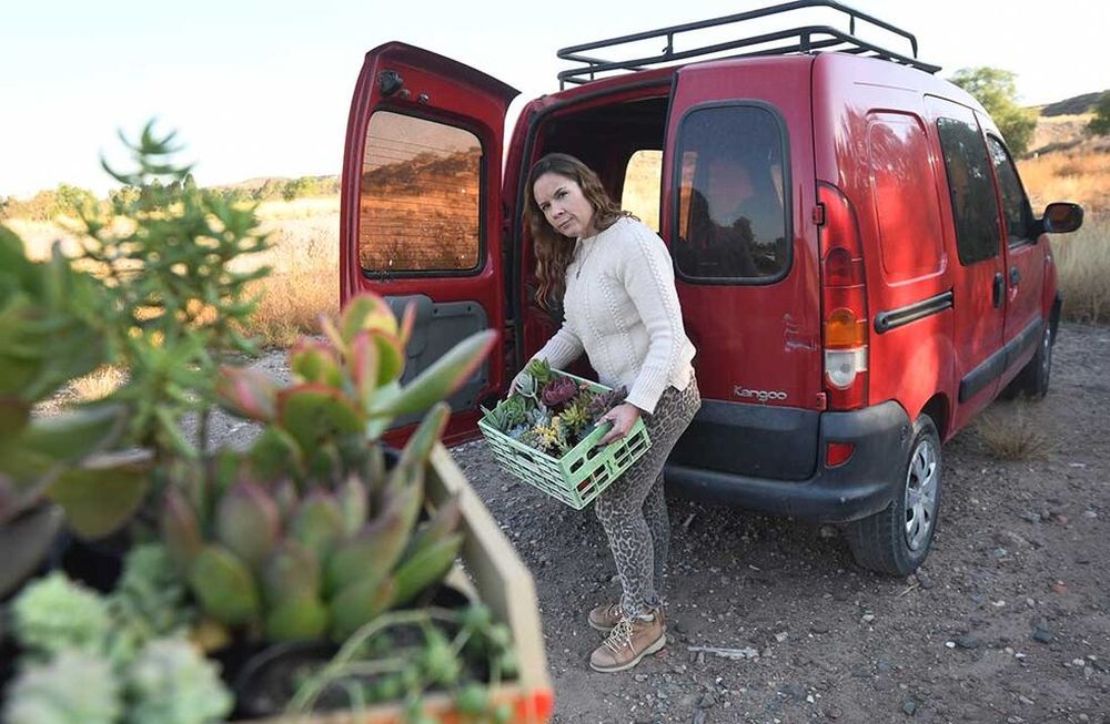 Carolina es docente y tiene un emprendimiento de venta de plantas. Posee un vehículo utilitario y tiene problemas para movilizarse por falta de diesel.Foto: José Gutierrez / Los Andes