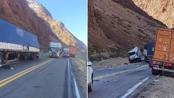 Choque múltiple de cuatro camiones complica el tránsito en Alta Montaña
