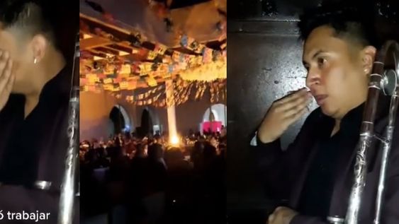 El triste momento que pasó un músico al descubrir que su banda actuaría en el casamiento de su ex pareja. Foto: Captura video / briian.rv en Tiktok.