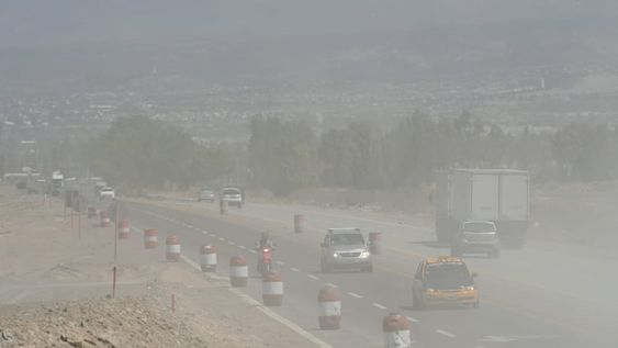 Viento Zonda en El Borbollón, Las Heras (Ignacio Blanco / Los Andes)