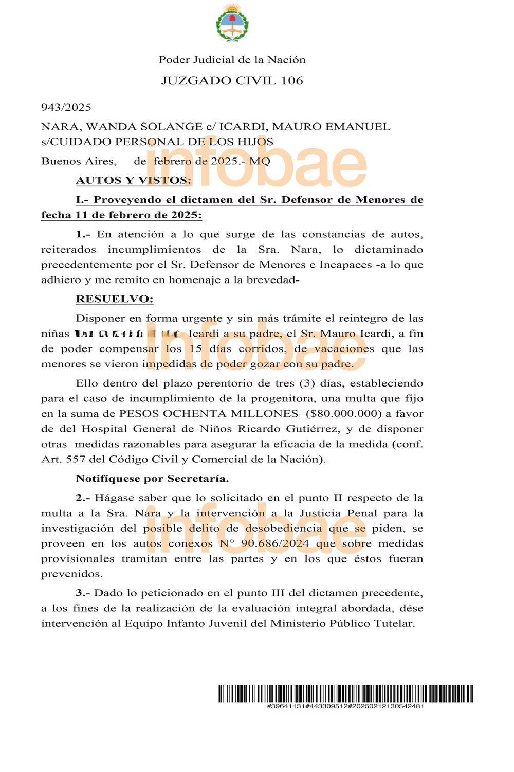 La decisi&oacute;n de la Justicia que afecta a Wanda Nara.