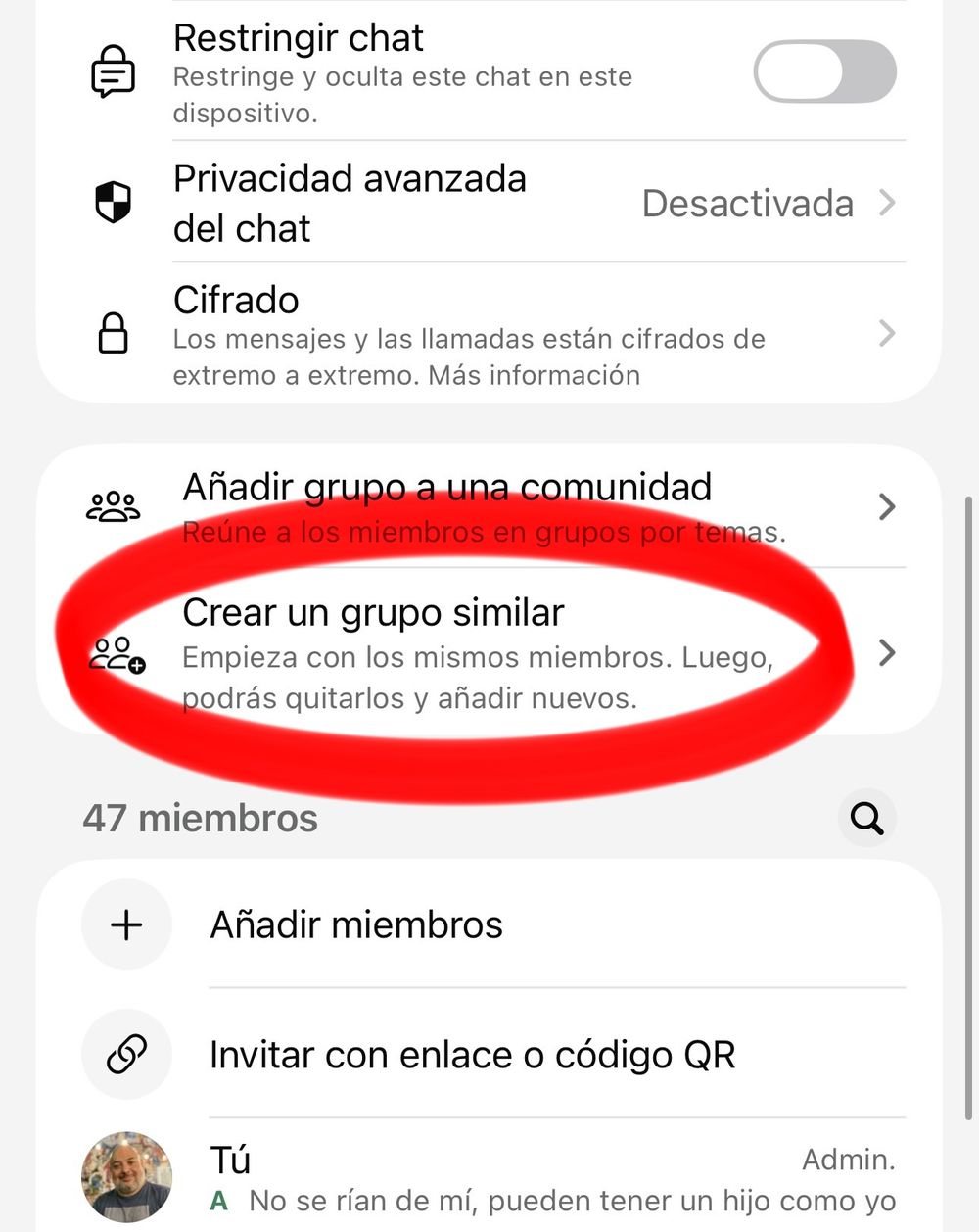 Llegó el "grupo similar" en WhatsApp