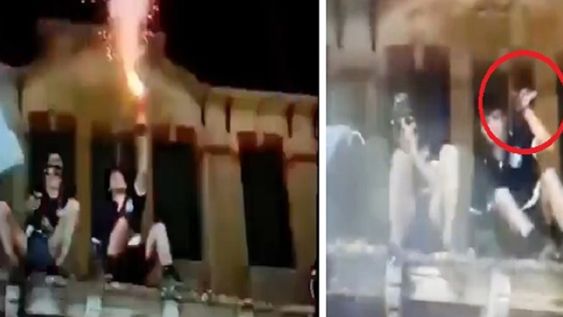 UPD: festejaba con un mortero, le explotó en la mano y se la tuvieron que amputar. Foto: captura video.