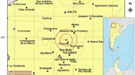 Un sismo de magnitud 5 sacudió Tucumán.