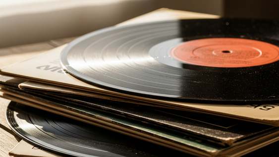 Estos discos viejos son un objeto para el reciclaje.