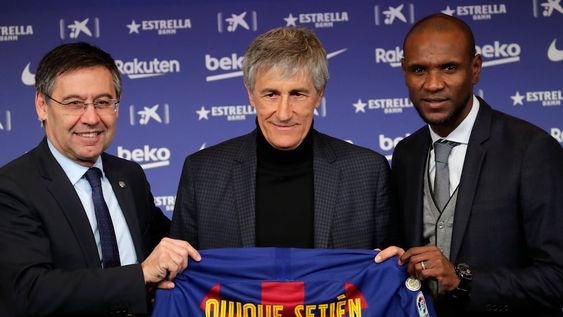 Josep Maria Bartomeu despidió a Quique Setién y a Éric Abidal.