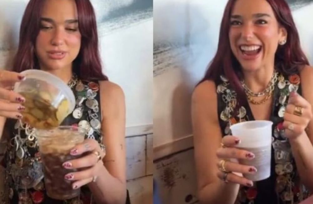 La cantante Dua Lipa revoluciona las redes con su nueva bebida. (Foto: Tiktok)