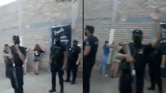 Un grupo de mujeres se manifestaron para que se deje de proteger al imputado por el femicidio de Florencia mientras éste se encontraba en el Hospital El Sauce para unos estudios psiquiátricos. Denunciaron represión policial. Foto: Captura Web.