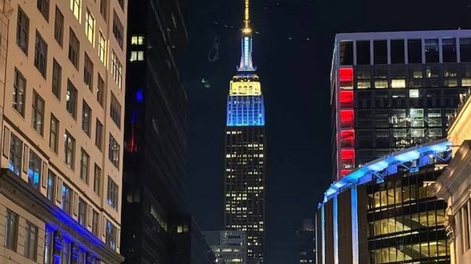 El Empire State Building se tiñó de celeste y blanco tras la victoria Argentina
