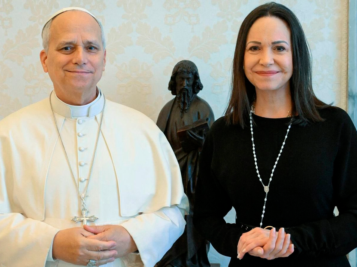 María Corina Machado se reunió con el papa León XIV en el Vaticano.