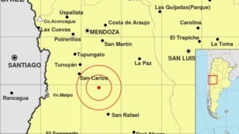 Leve sismo se sintió en Mendoza en plena madrugada