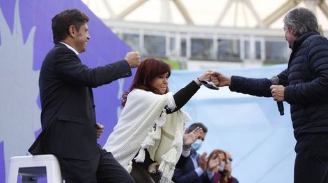 Los Andes | Plenario del Frente de Todos en La PlataMaximo Kirchner Axel Kicillof Cristina FernandezFoto prensa Frente de todos