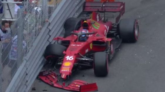 Charles Leclerc fue el más rápido en la clasificación del Gran Premio de Mónaco de la Fórmula1 a pesar de chocar contra el muro en el cierre de la clasificación.
