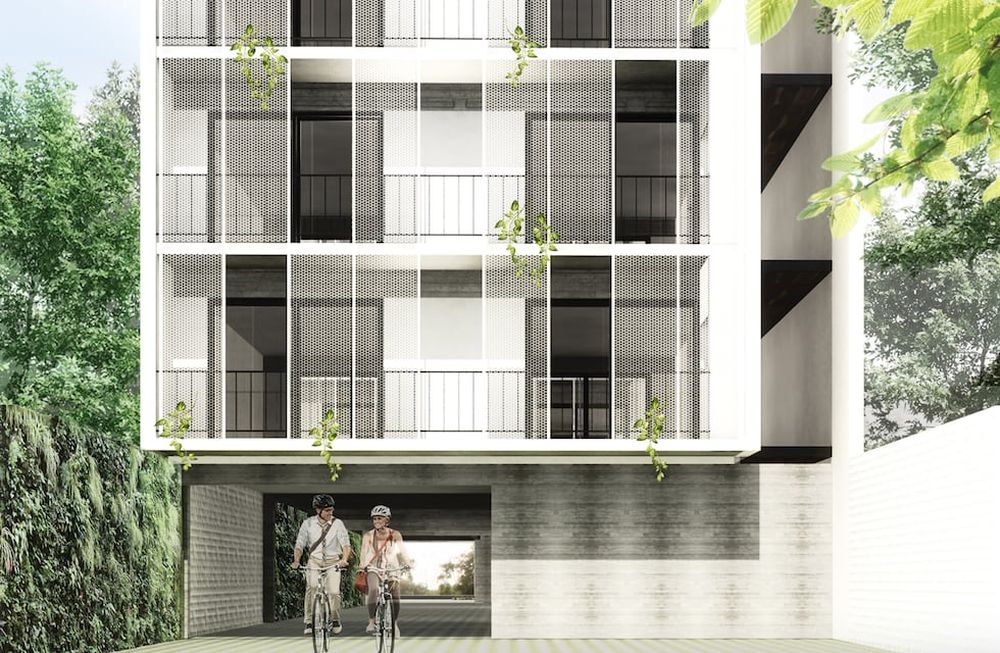 Un complejo de departamentos con todas las comodidades