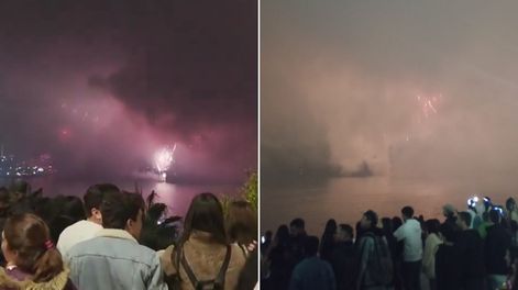 Video: la niebla arruinó el show de fuegos artificiales en Viña del Mar y Valparaíso.