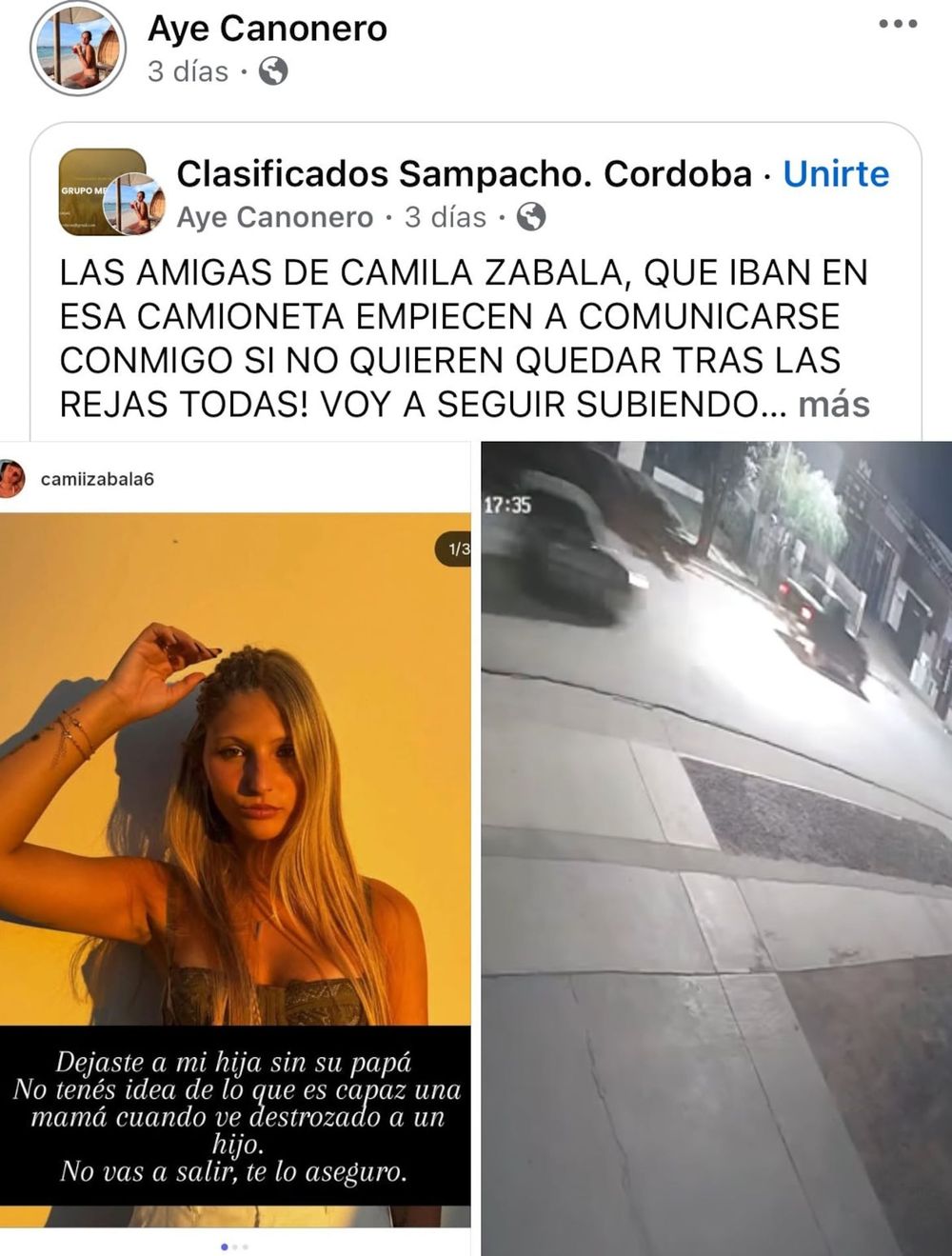 El posteo de la expareja de Cristian en Facebook.
