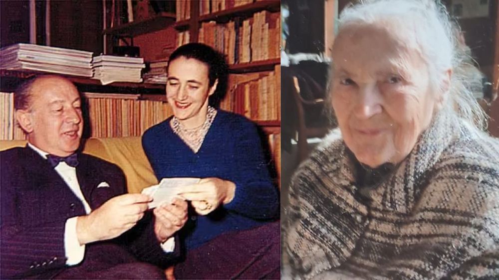 Dos momentos de Emilia Puceiro de Zuleta. A la izquierda, en un encuentro con el ensayista y poeta Guillermo de Torre. A la derecha, una de sus últimas fotos (gentileza de Javier Zuleta).