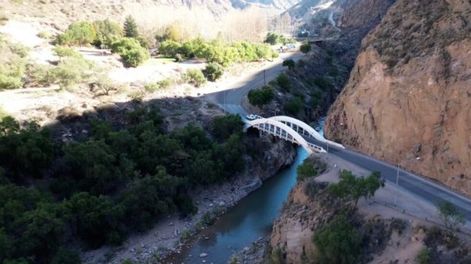 Puente en la Ruta 82 a la altura de Cacheuta. Foto: Prensa Mendoza