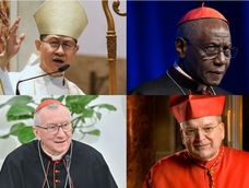 Cónclave: los candidatos a suceder al papa Francisco tras su muerte. De izq. a der. y de arr. a aba.: Luis Antonio Tagle, Robert Sarah, Pietro Parolin y Raymond Burke