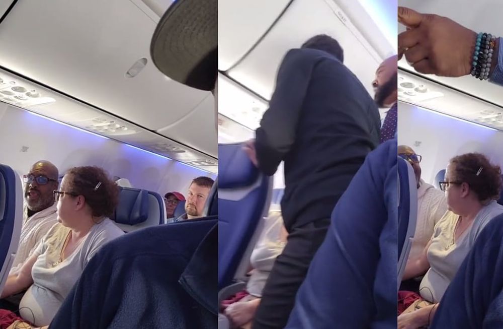 ¿Estoy gritando? El bebé también ¿Te parece que ese niño pagó extra por estos asientos?”, gritó el hombre a un azafato. Foto: Captura video.