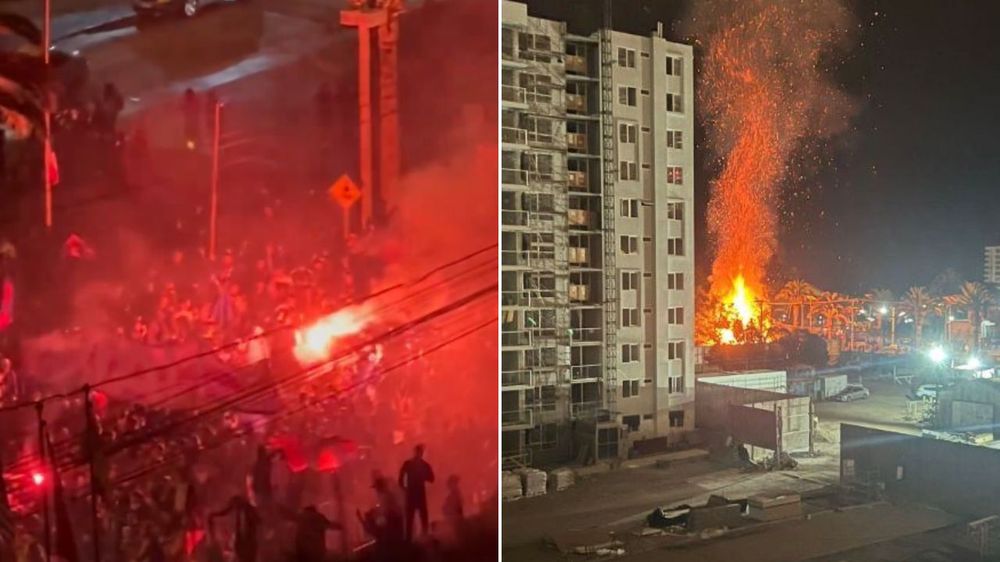 Un banderazo de la barra de la U de Chile terminó con incendio y cinco detenidos en La Serena.