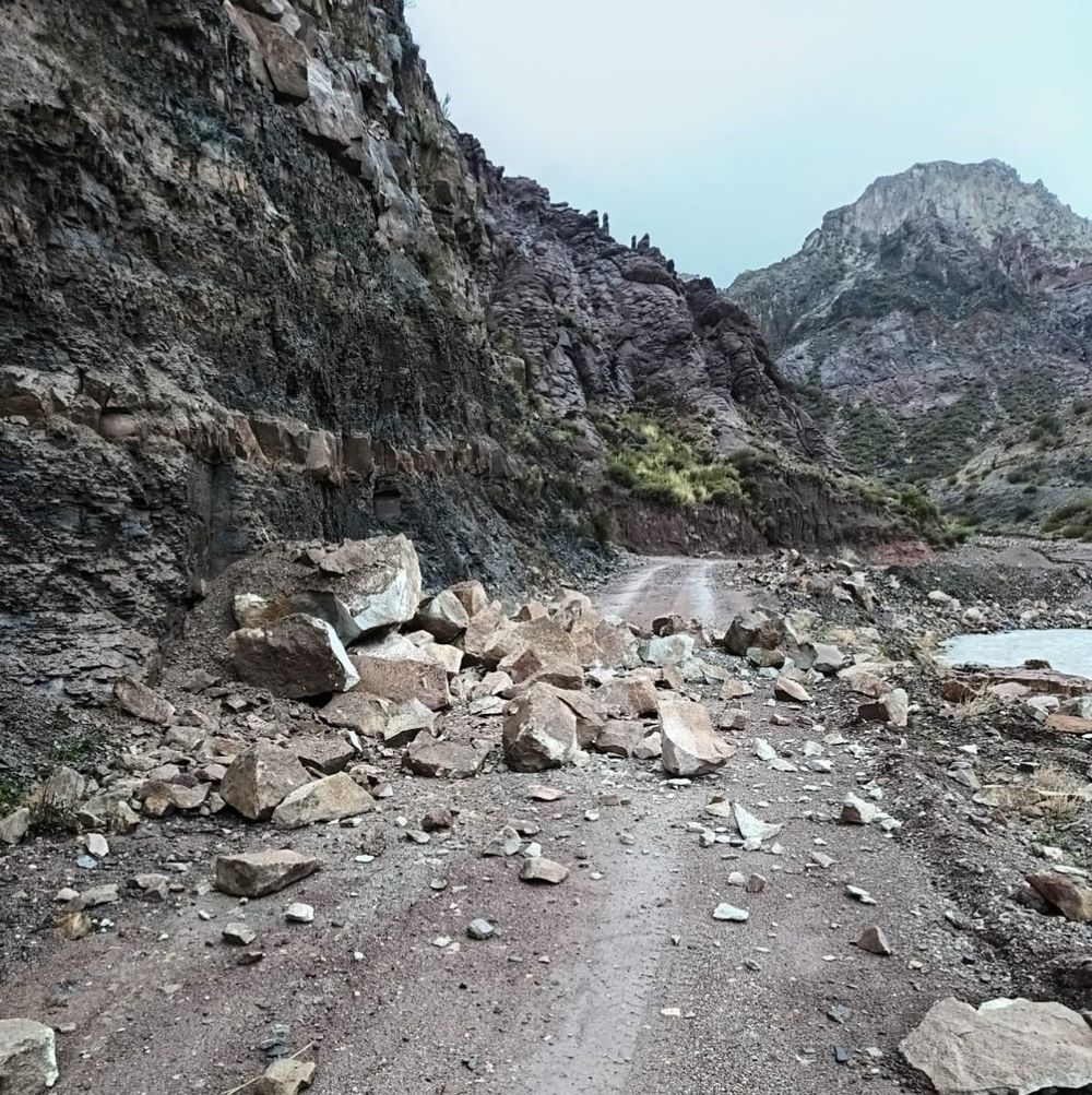 Así está el Cañón del Atuel tras las intensas lluvias en el sur provincial. 