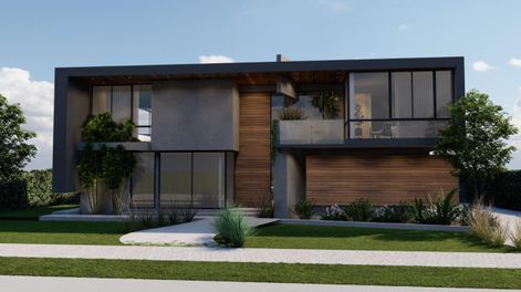 La arquitectura combina magistralmente la robustez del hormigón y la piedra con la calidez de la madera.