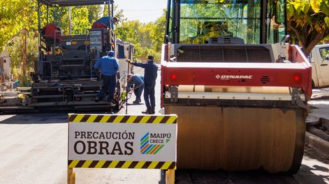 Maipú asfalta una de las rutas productivas más importantes del departamento