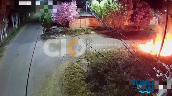 Tunuyán: las cámaras del CIO detectaron a sujetos iniciando fuego en una zona con malezas.