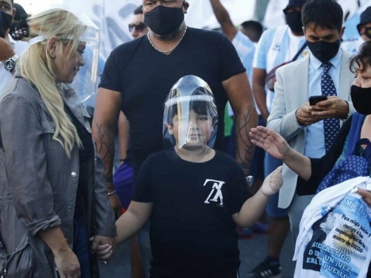 Verónica Ojeda y Dieguito Fernando, el hijo menor de Maradona. / Gentileza.