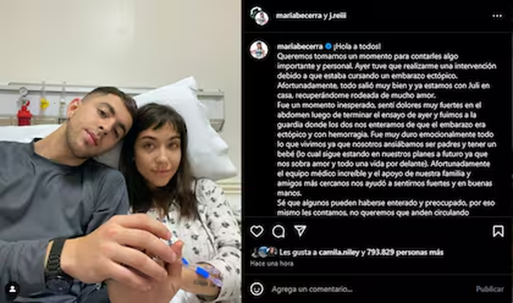María Becerra atravesó dos embarazos ectópicos.