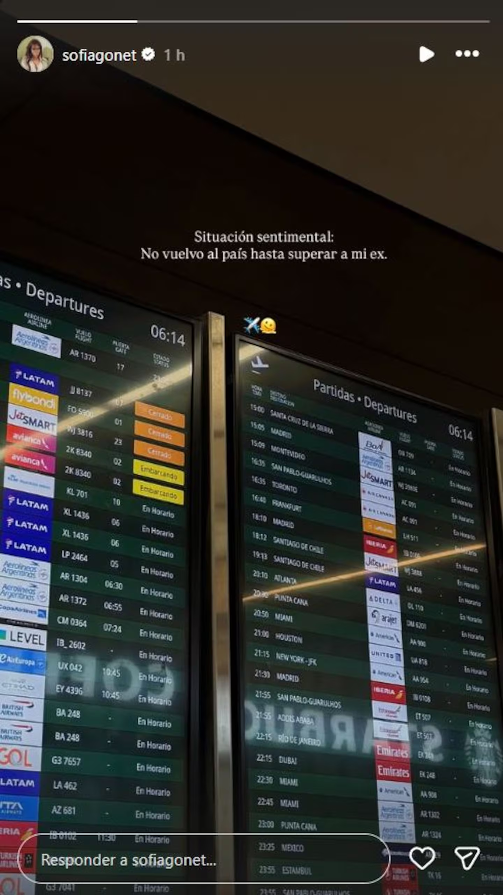 Sofía Gonet emprendió un viaje que le ayude a superar la separación.