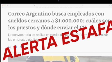 Circuló una falsa información sobre vacantes de trabajo en Correo Argentino.