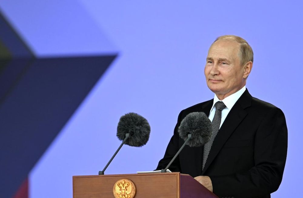 Vladimir Putin, presidente de la Federación Rusa, en la inauguración de la exposición Army 2022, en Moscú.