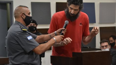 Los Andes | Pereg durante los alegatos del juicio en el que terminó condenado. Gentileza Prensa del Poder Judicial.