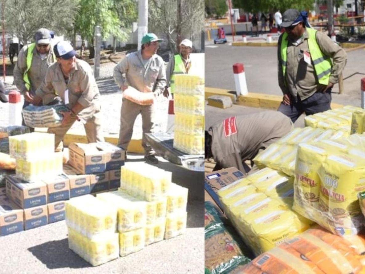 Los alimentos fueron entregados esta mañana a la Fundación de la Difunta Correa. Foto: Diario Huarpe/ Sergio Leiva.