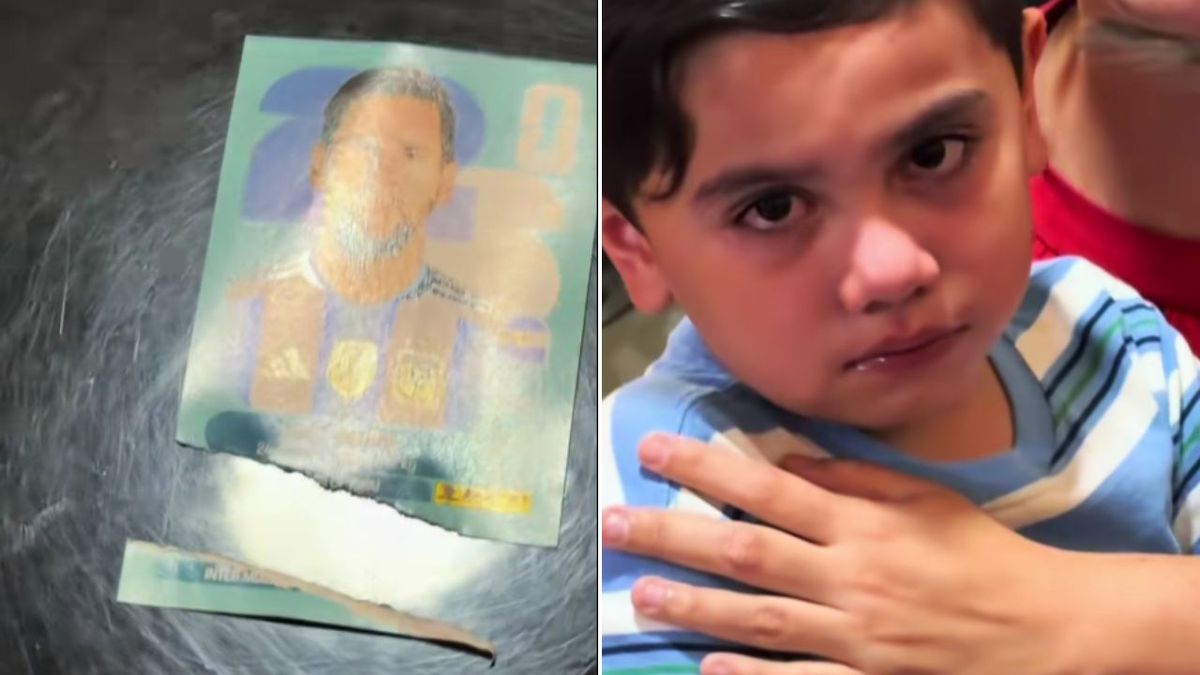 Un nene rompió sin querer la figurita de Messi al abrir un paquete y el video explotó en TikTok