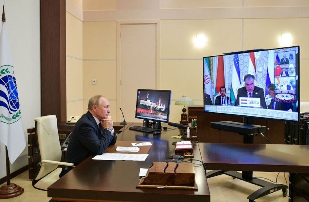 Putin por videoconferencia en la cumbre de la OCS en Dusambé. Gentileza / elperiodico.com.gt