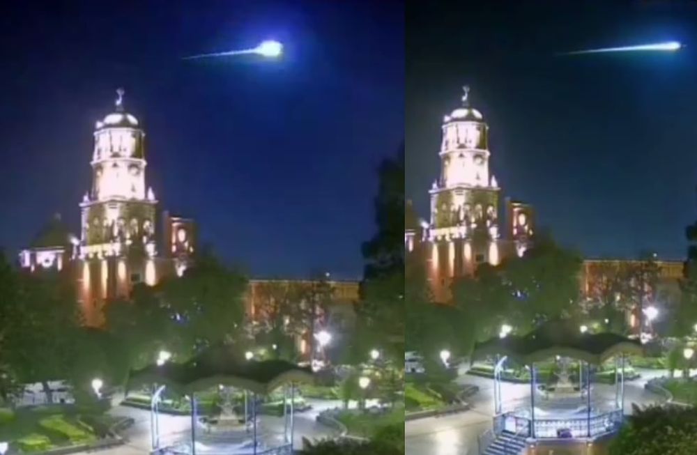 El paso del bólido duró unos pocos segundos, pero el halo de luz que dejó sorprendió a los ciudadanos del Estado de México, Hidalgo, Morelos y Querétaro. Foto: Captura video