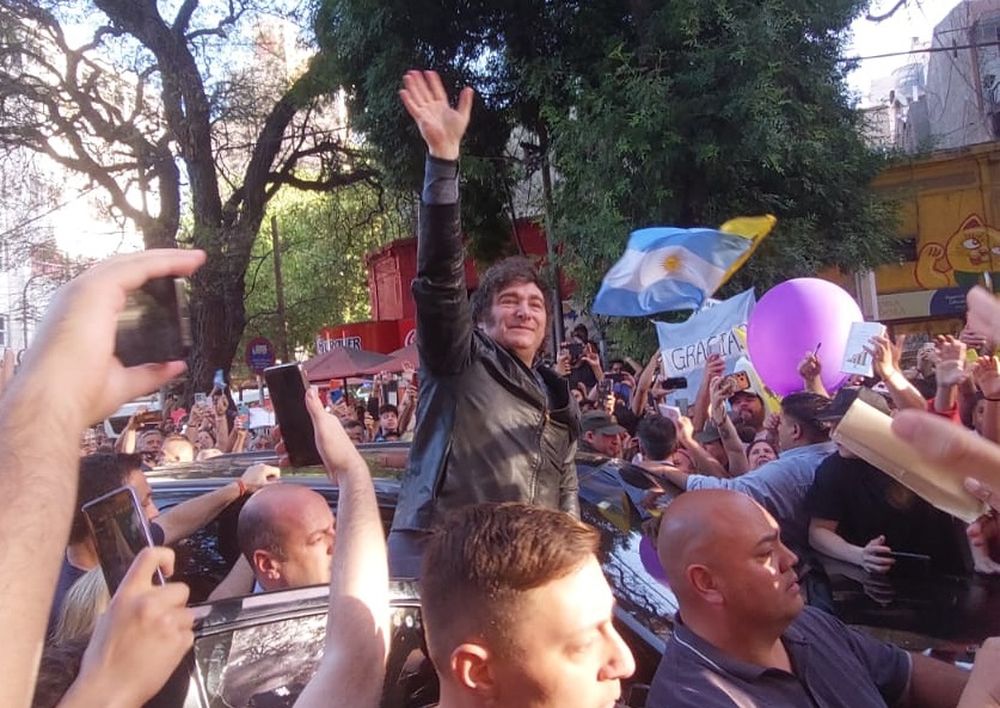 El presidente Javier Milei en su visita a Mendoza. 