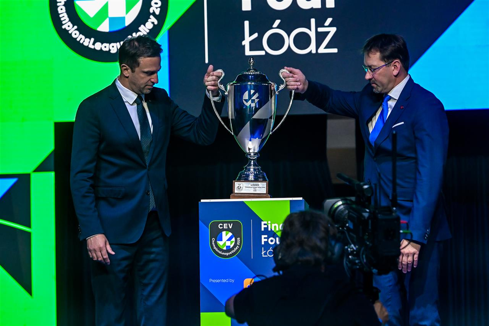The cup that is at stake in the Final Four of the Volleyball Champions League.