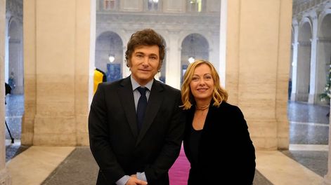 Los Andes | El presidente Javier Milei mantuvo esta tarde un encuentro bilateral con la presidente del Consejo de Ministros de la República Italiana, Giorgia Meloni. Foto: Presidencia