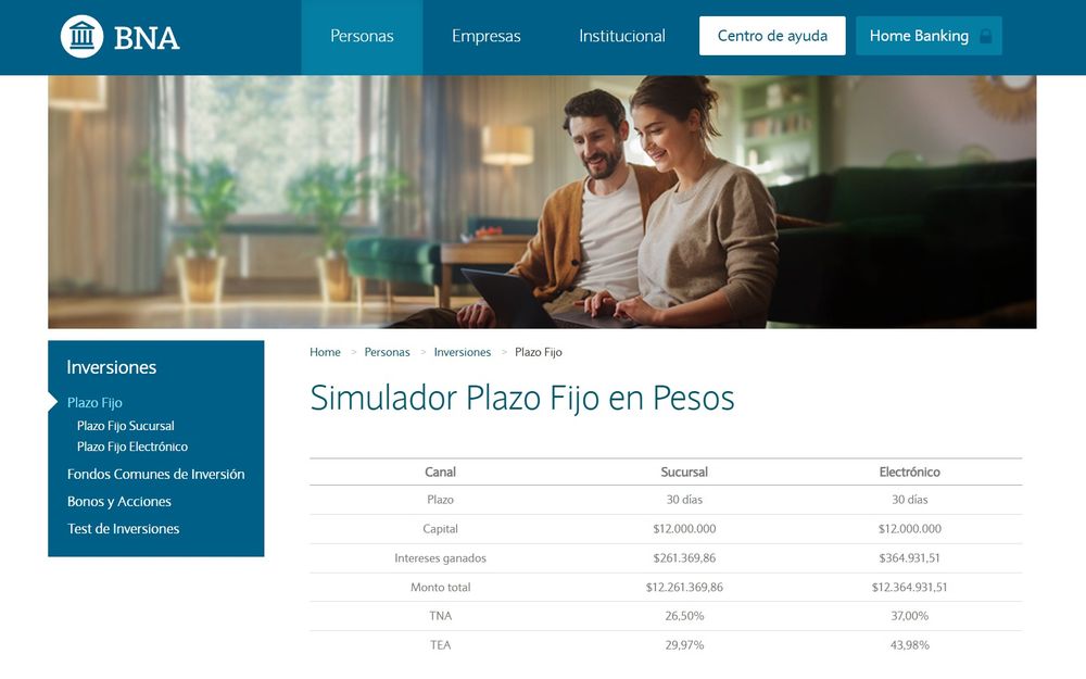 El Banco Nación fue uno de los primeros en subir su tasa.