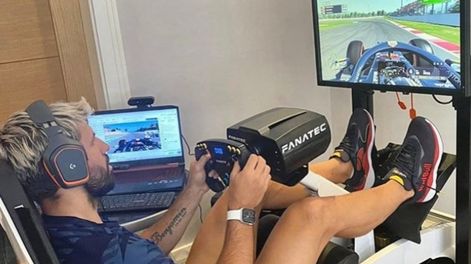 Buen debut del Kun Agüero en la Fórmula 1 virtual