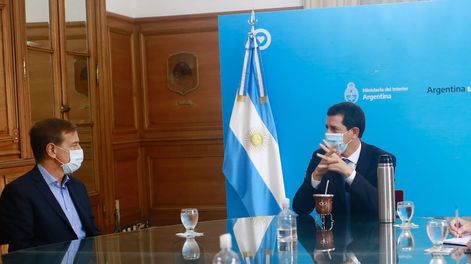 Los Andes | Encuentro. El gobernador Rodolfo Suárez y el ministro del Interior Eduardo de Pedro, se juntaron en la mañana de ayer. El funcionario nacional aceptó la prueba piloto. Foto: Prensa Ministerio del Interior.